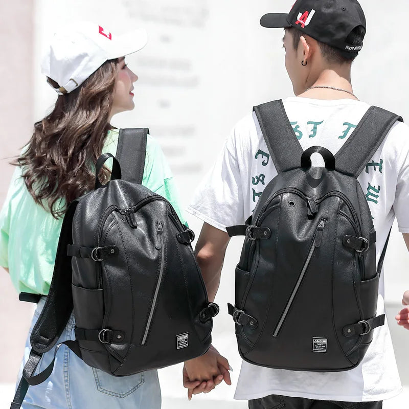 Mochila Masculina e Feminina em Couro PU: Perfeita para Viagens, Trabalho e Estudos - JV Ofertas Online