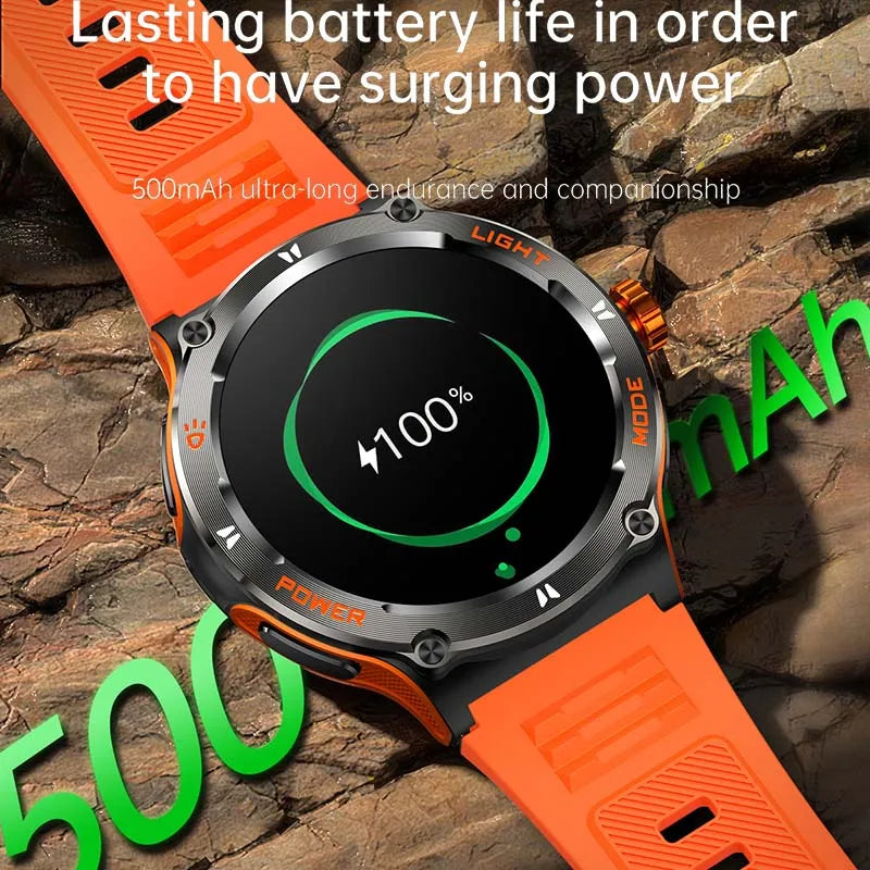 Relógio Amoled Smart Watch atende homens como mulheres, Huawei, Xiaomi, Robusto Militar Bluetooth Chamada, GPS Track, 500mAh, 3ATM Smartwatch Impermeável - JV Ofertas Online