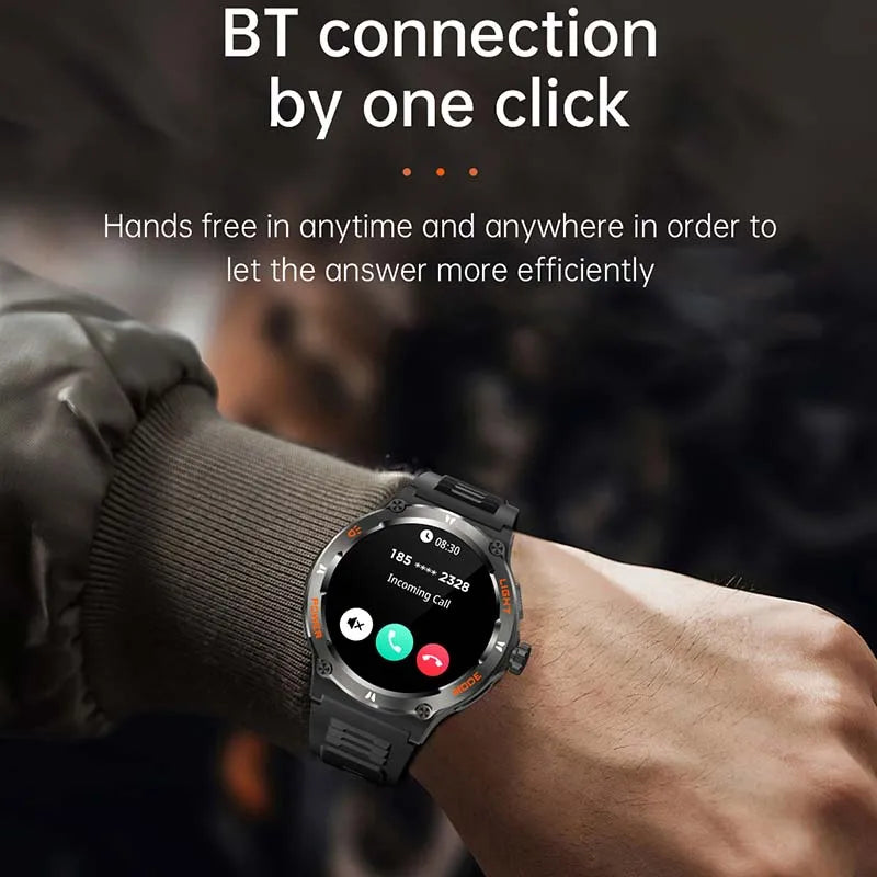 Relógio Amoled Smart Watch atende homens como mulheres, Huawei, Xiaomi, Robusto Militar Bluetooth Chamada, GPS Track, 500mAh, 3ATM Smartwatch Impermeável - JV Ofertas Online