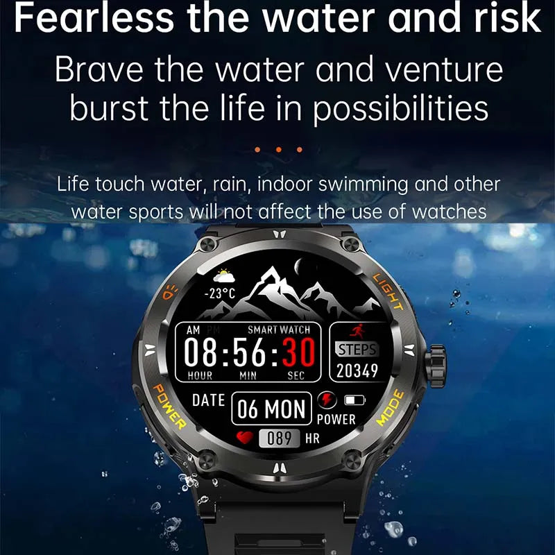 Relógio Amoled Smart Watch atende homens como mulheres, Huawei, Xiaomi, Robusto Militar Bluetooth Chamada, GPS Track, 500mAh, 3ATM Smartwatch Impermeável - JV Ofertas Online