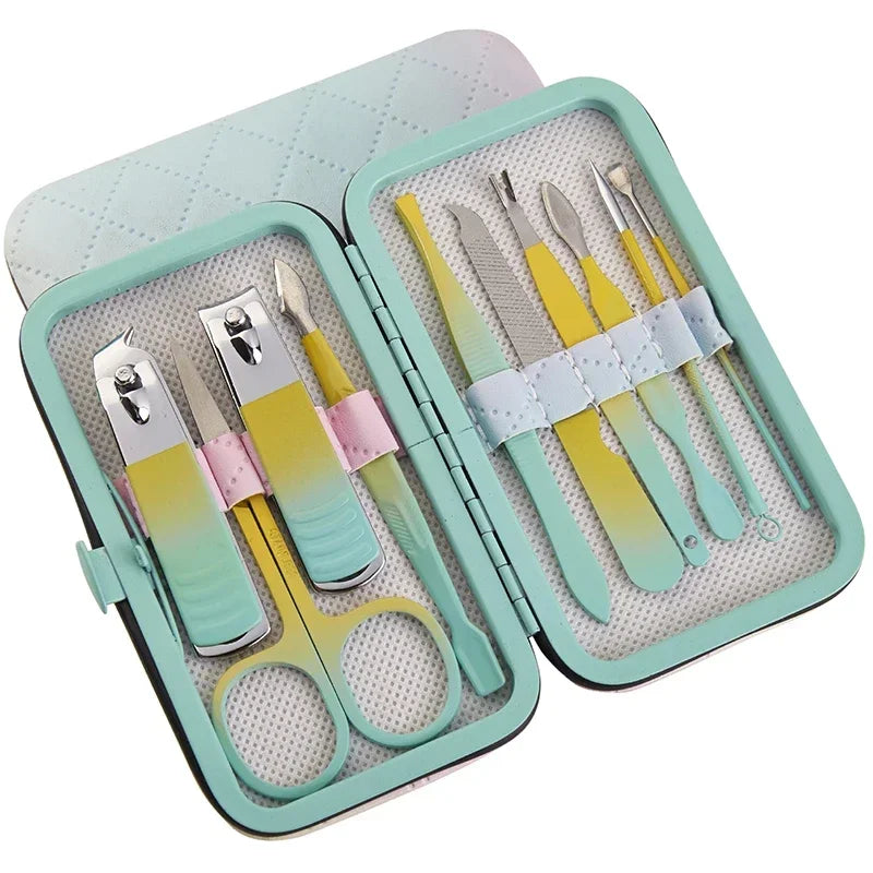 Kit 18Pcs Aço Inoxidável , Manicure Pedicure Conjunto De Ferramentas De Unhas Com Estojo De Viagem - JV Ofertas Online