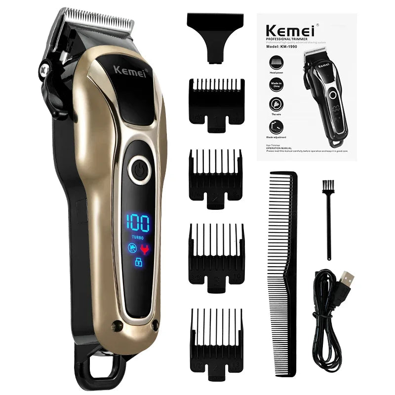 Professional Hair Clipper Kit Rechargeable Electric Barber Hair Trimmer Thinning Beard Trimmer Cordless Corded Machine